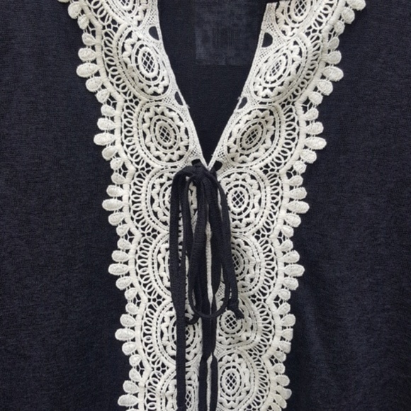 Boho Crochet Trim Peasant Blouse - Picture 3 of 3